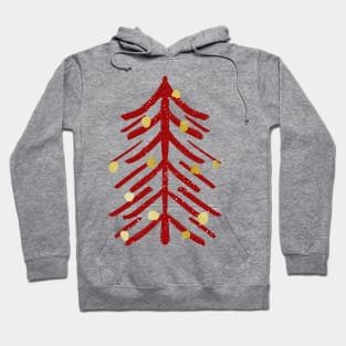 Red and gold spiky Christmas tree Hoodie